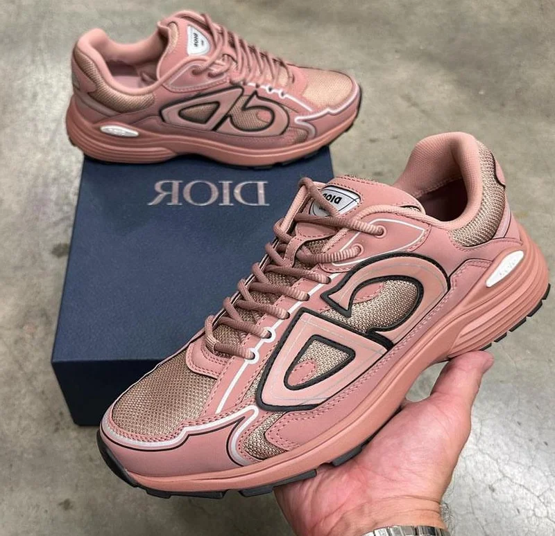 Dior B30 Pink Unisex Sneakers - Luxury Mesh Trainers