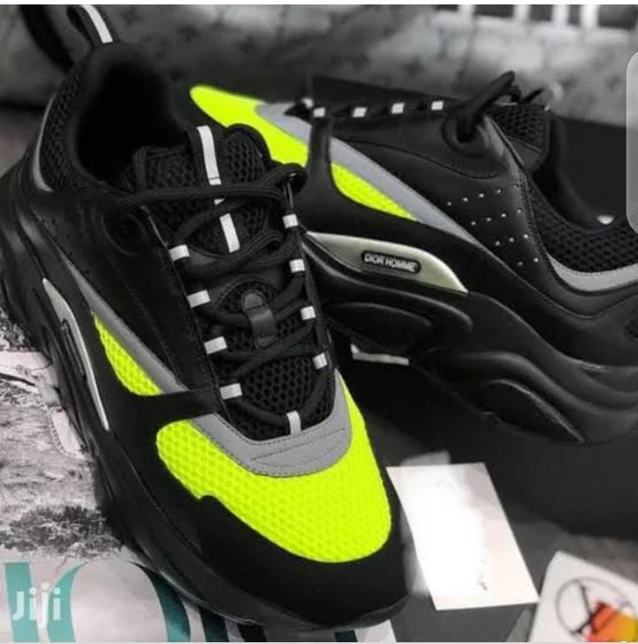 Dior Homme Sneakers  Black and Chartreuse Green