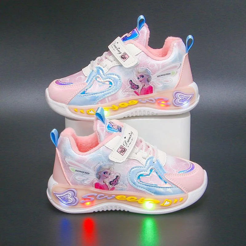Disney Princess Snow Queen Light-Up Sneakers for Little Dreamers/KidsSports Shoe