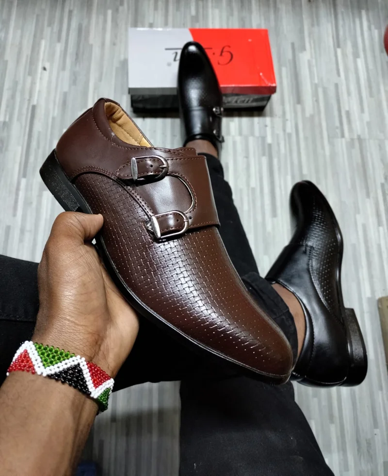 Double Monk Brown Premium Leather Shoes
