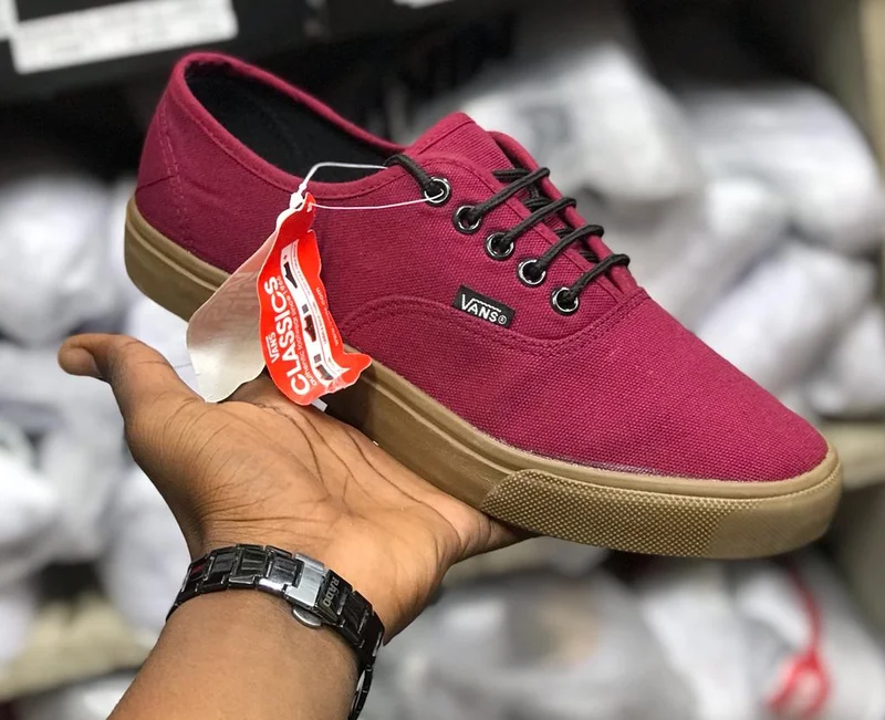 Double Sole Unisex Vans  Maroon Sneakers