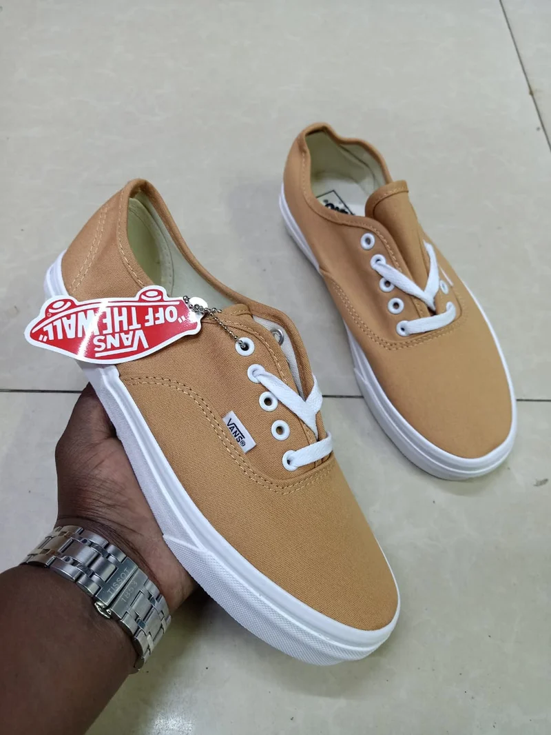 Double Sole Vans of the Wall Brown White