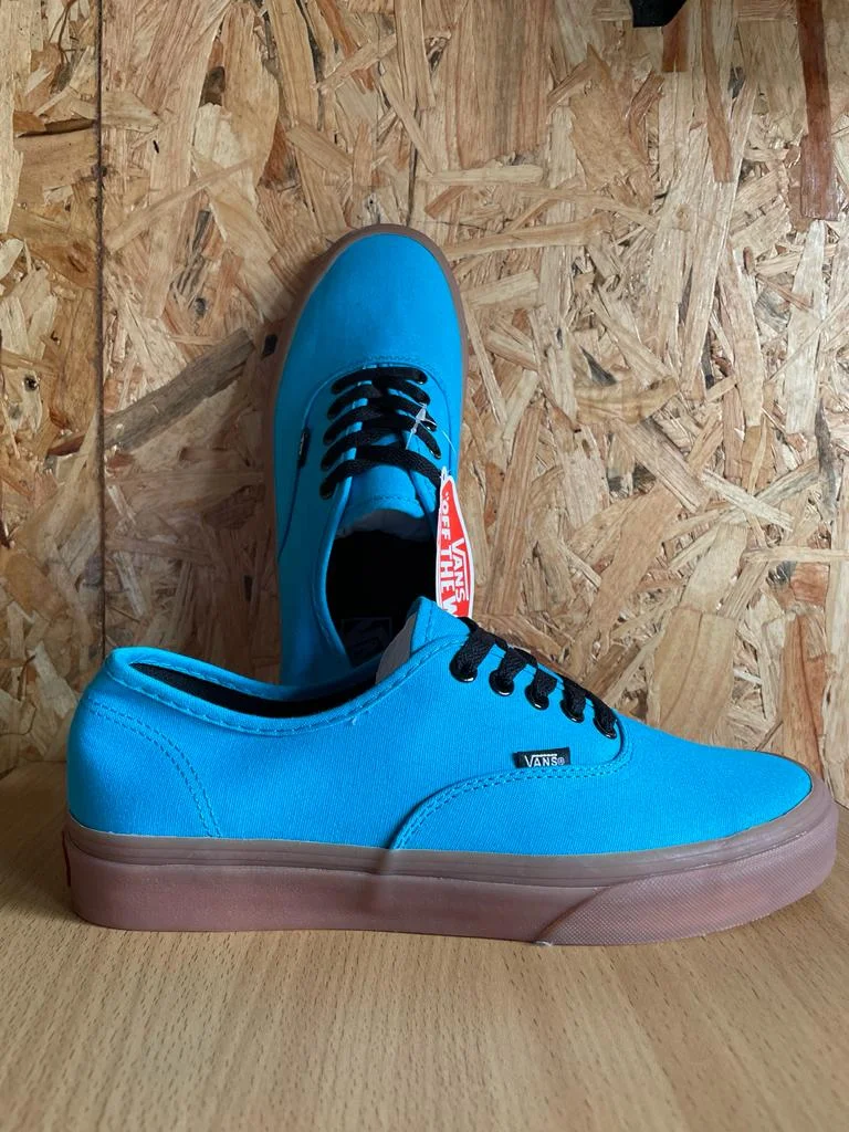 Double Soled Authentic Vans Shoes - Blue Gum Sole
