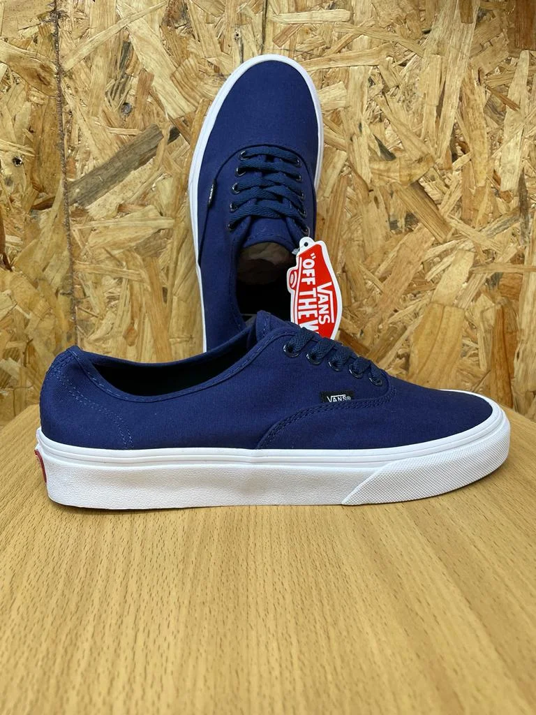Double Soled Authentic Vans Shoes - Blue White Sole
