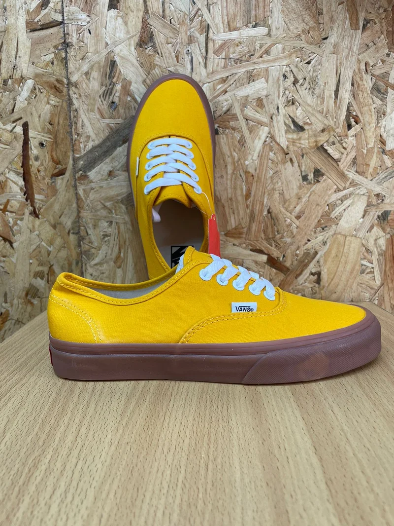 Double Soled Authentic Vans Shoes - Mustard Gum Sole