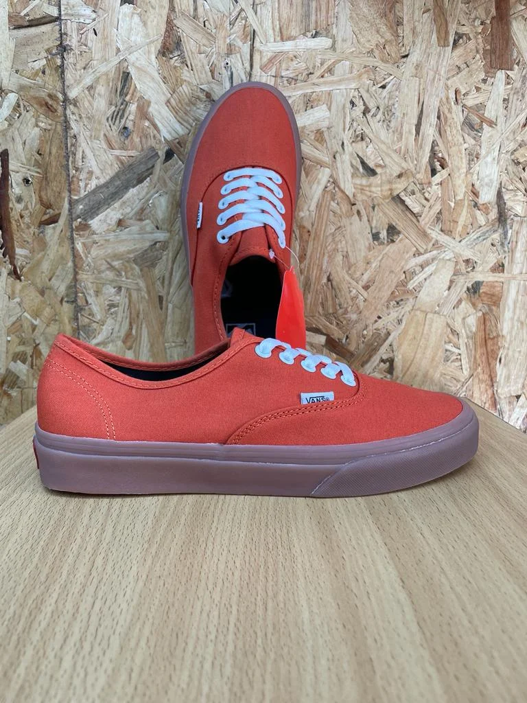 Double Soled Authentic Vans Shoes - Orange Gum Sole