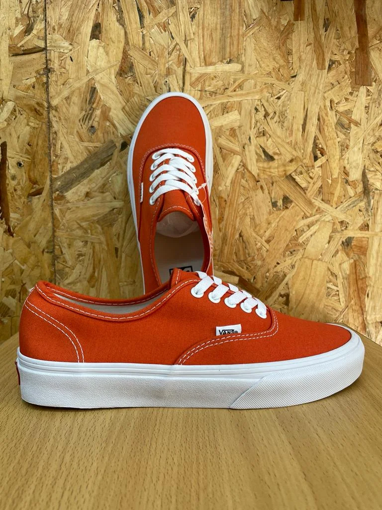 Double Soled Authentic Vans Shoes - Orange White Sole