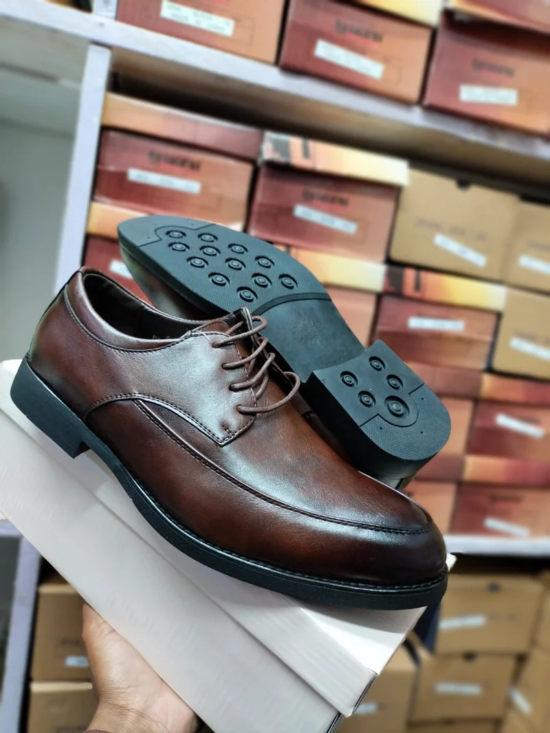 Empire Design Premium Leather Official Shoes Men Coffee Laced Shoes