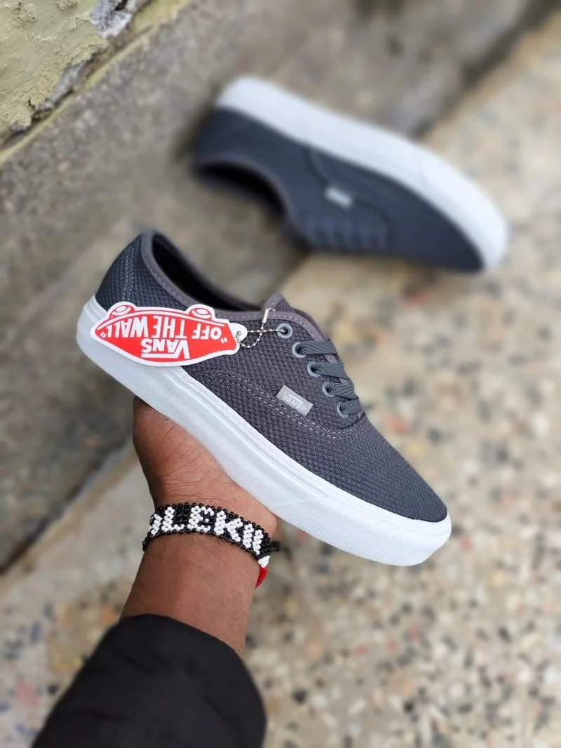 Fabric Double Sole Vans of the Wall Sneakers Grey and white Sole