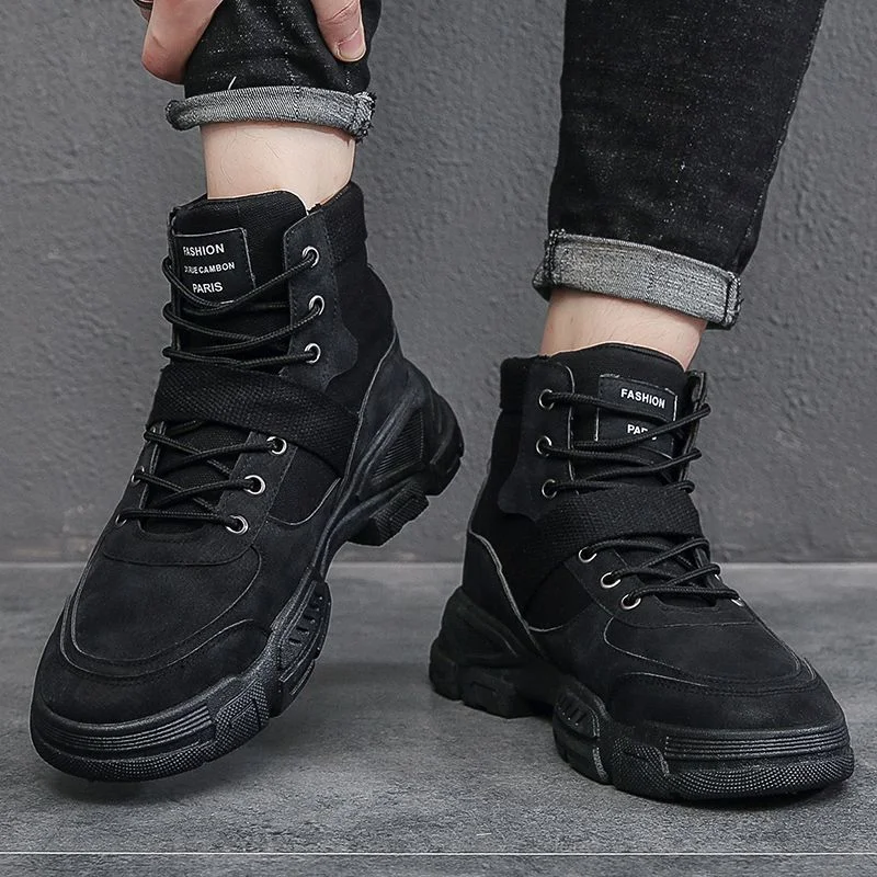 Fashion Sport Highcut Black Ankle Boots