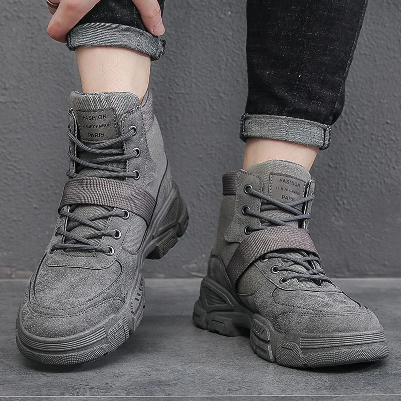 Fashion Sport Highcut Grey Ankle Boots