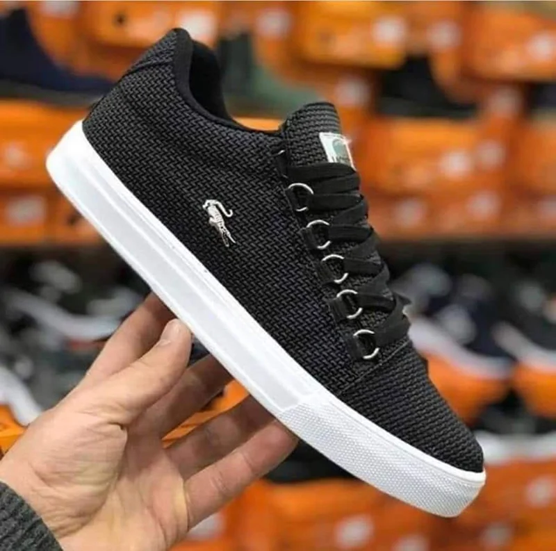 Fashionable LACOSTE Sneakers Rubberized Leather Quality Shoes