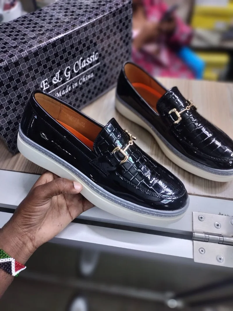 Fashionable Men E & G Classic Wetlook Loafer Casual Shoes