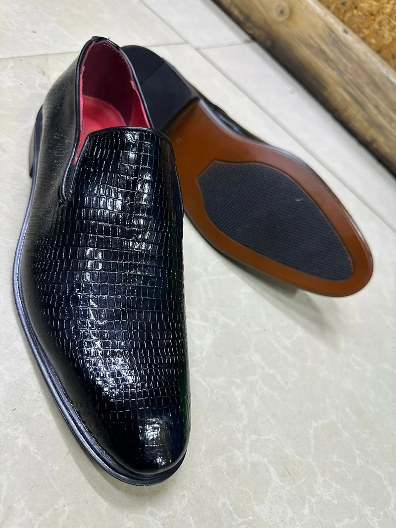 Formal Quality Premium Bossini  Leather Men's Black Slipon Leather Shoes