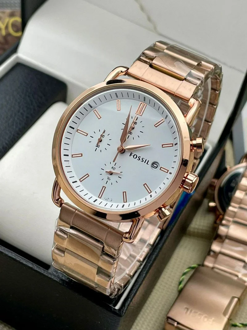 Fossil New Minimalist Commuter Collection Gold Men Wrist Watch