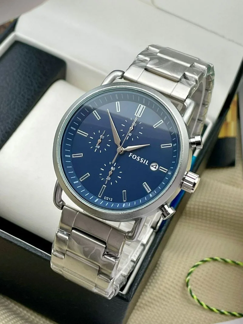 Fossil New Minimalist Commuter Collection Men Silver Wrist Watch