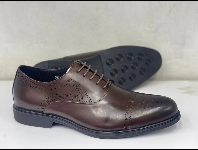 Franco Banetti Brogue on toecap/panel Coffee Official lace up Shoes