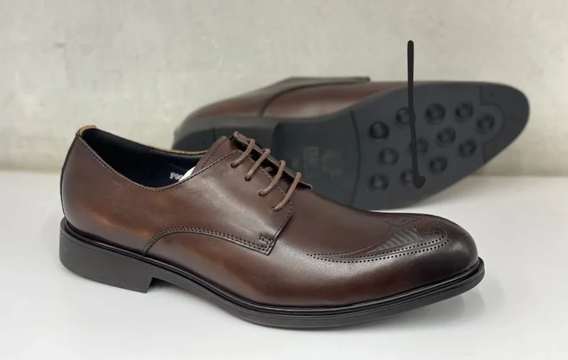 Franco Banetti Derby Premium Leather Coffee Brown Official  Laceup Shoe