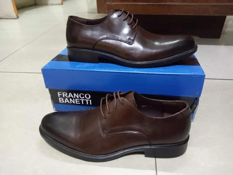 Franco Banetti Lace up Premium Leather Coffee Brown Official Shoes