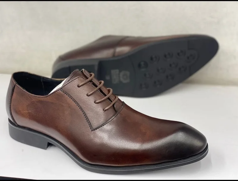 Franco Banetti Oxford Premium Leather Coffee Brown Official  Laceup Shoes