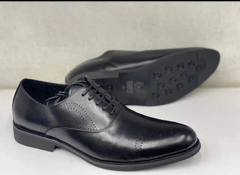 Franco Banetti Premium Leather Black Official  Laceup Shoes