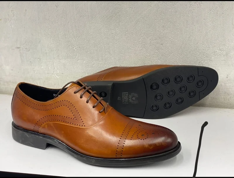 Franco Banetti Premium Leather Brown Official  Laceup Shoes