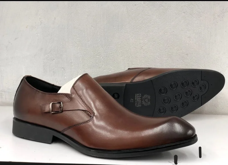 Franco Banetti Premium Leather Coffee Brown Official  Bug on Shoe