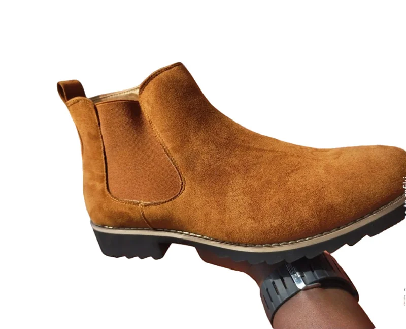 Gold Cacatua Men's Elegant Suede Leather Boots
