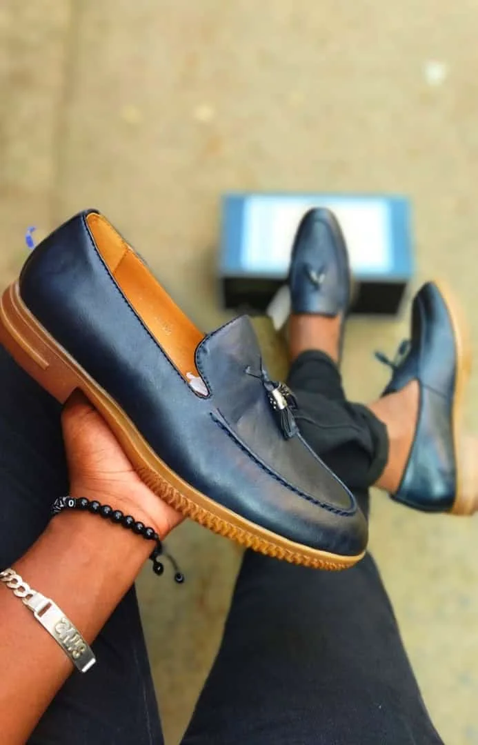 Gold Land Leather Slip on Loafers