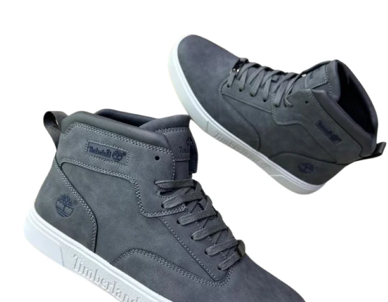 Gray Timberland - Maple Grove Mid Lace-Up-White sole