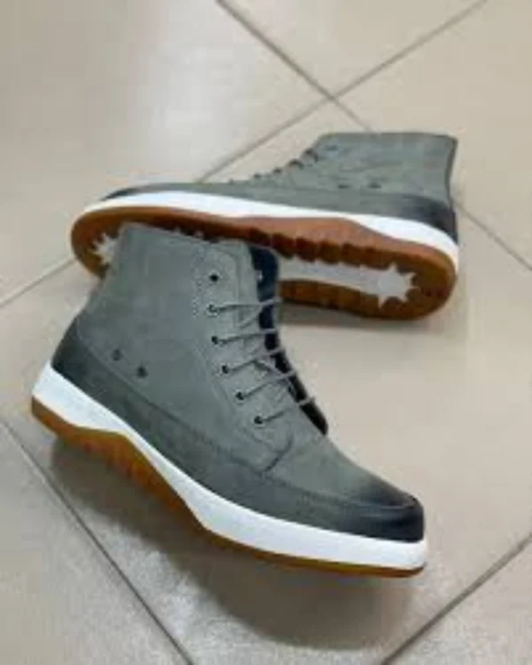 Gray Timberland Sport Chunky Boots,Men Casual Leather Boots,MenFashion