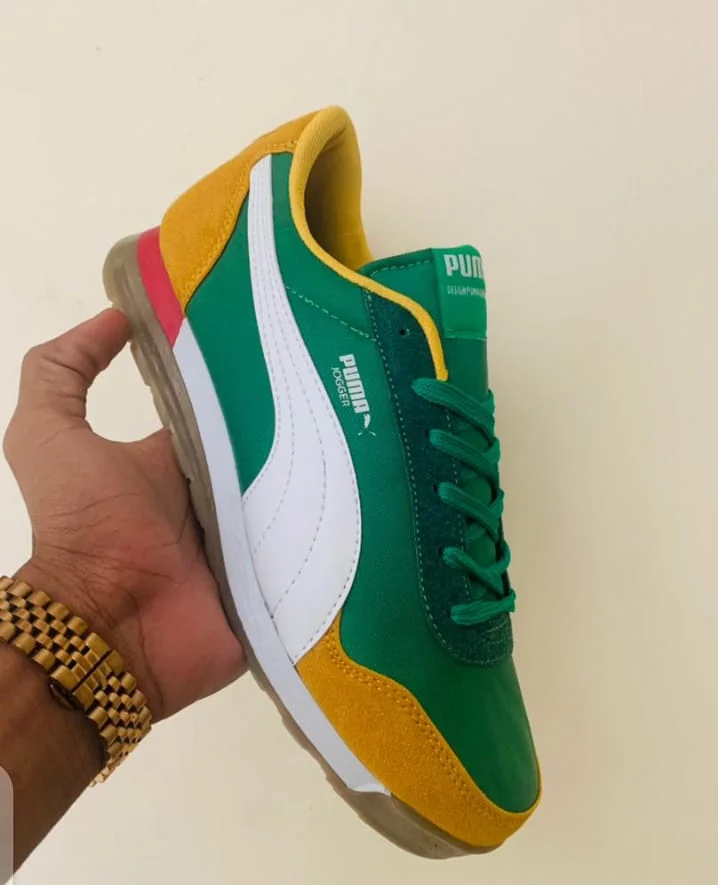 Green-Mustard-White Puma Jogger Sneakers Sports Shoe
