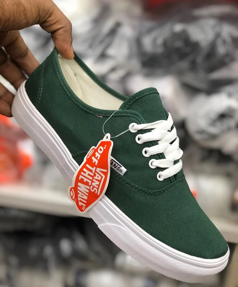 Green-White Vans Off The Wall Casual Shoes