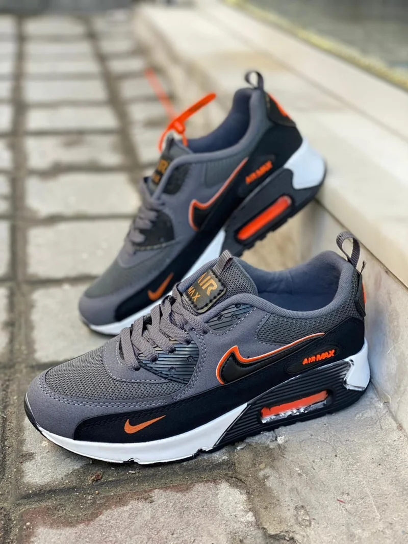 Grey Air Max 90 Nike  Sports Shoe Sneaker Men and Women Shoes