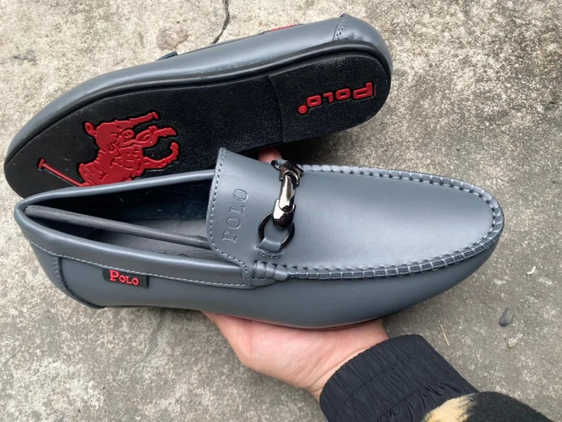 Grey Mens Casual Polo Loafer Shoes Footwear
