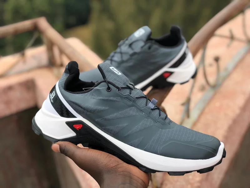 Grey/White Salomon Supercross Men’s Trail Shoe