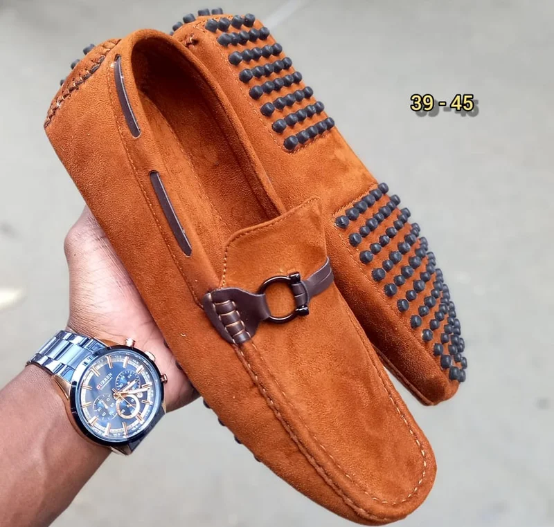 Gucci Tods Suede Loafers Horsepit Loafers Mens Shoes Brown