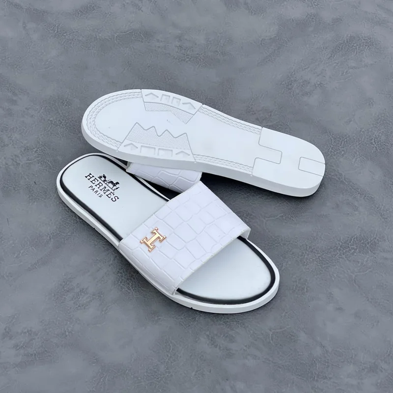Hermes Leather Palm Slippers A Timeless Classic - White