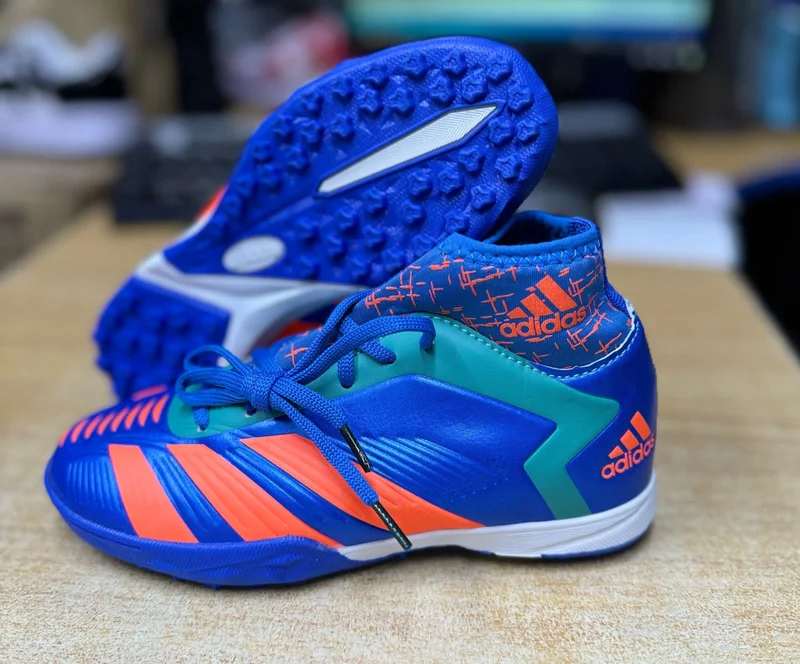 High Top	 Adidas Football Shoes Lace Up Indoor Turf Running.
