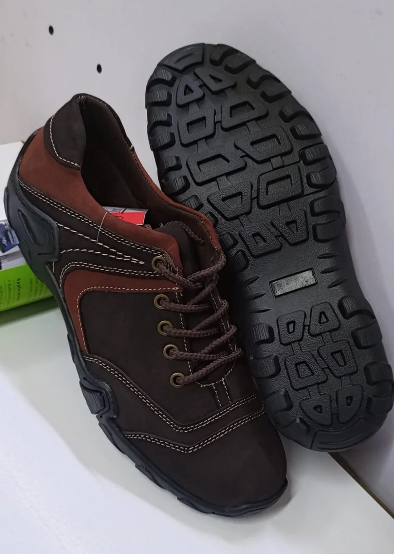 Hiking Comfort:Brown Leather Sneakers British Style Men Casual Outdoor shoes