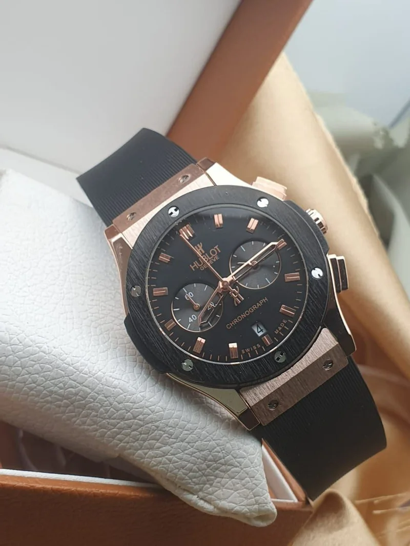 Hublot Big Gang Men's Analog Display Chronograph Black gold Wrist Watch