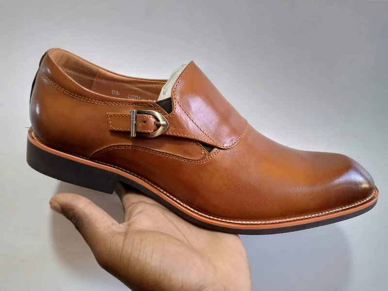 Italy Premium Brown Leather Buckle Official Men Shoes