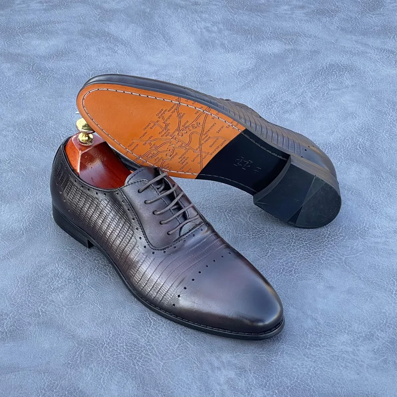 Johnfoster Oxford Premium Coffee Brown Leather Lace up Official Shoe,