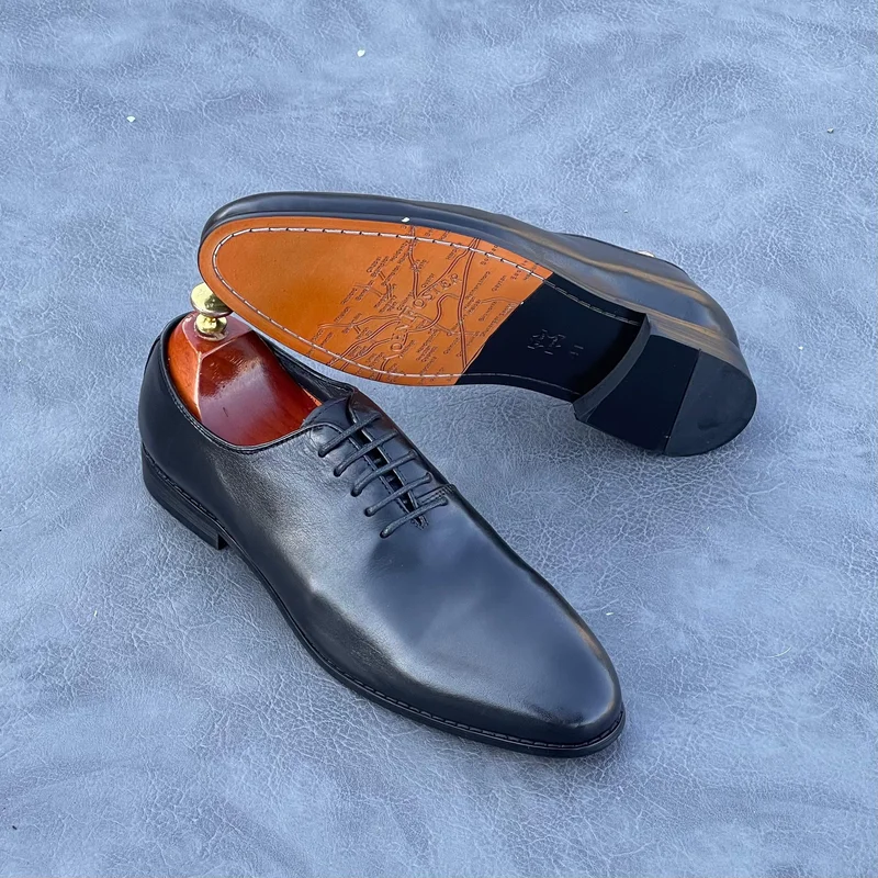 Johnfoster Oxford Premium Quality  Leather Black Official Shoe- Lace up