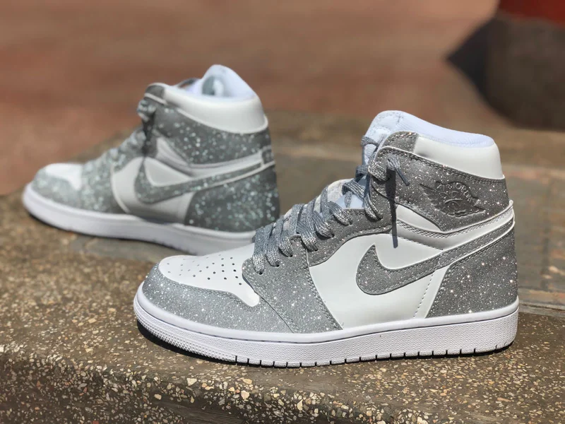 Jordan 1 Sneakers Mid Silver Glitter