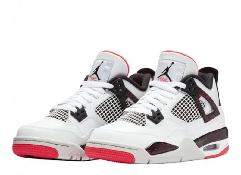 Jordan 4 Retro Fire Red GS Trainers Sneakers