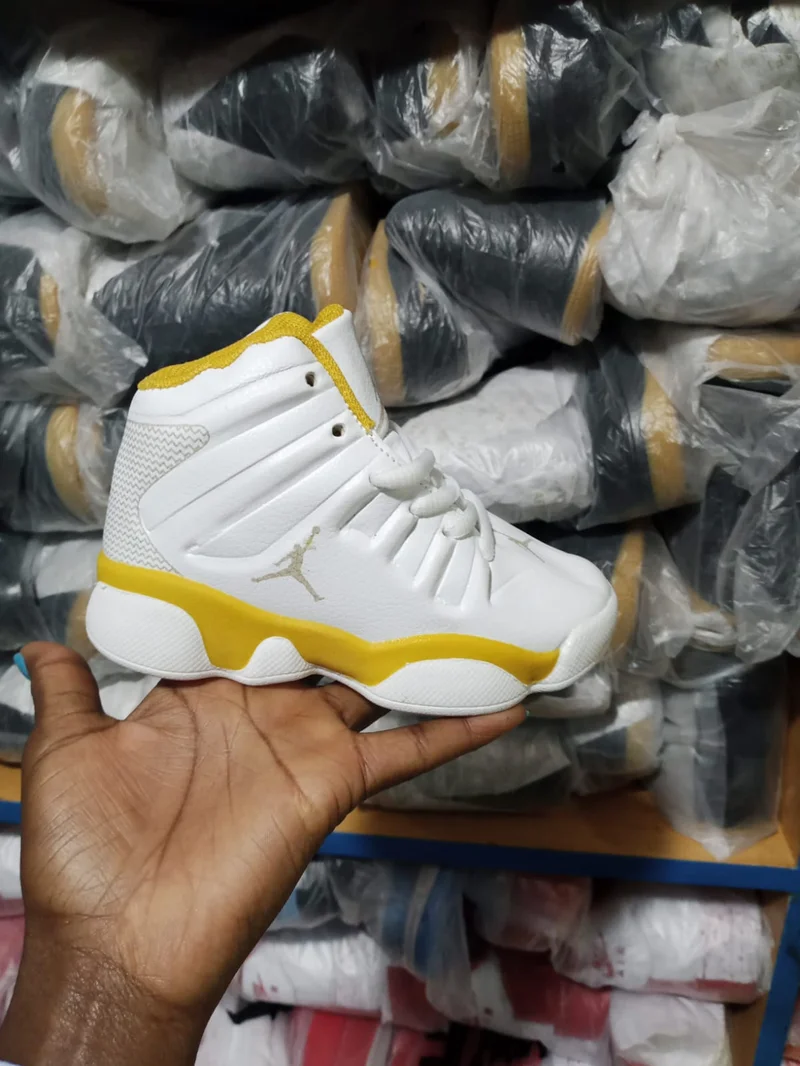 Jordan Children  Basketball Comfortable Unisex White Yellow Sport Training Shoes