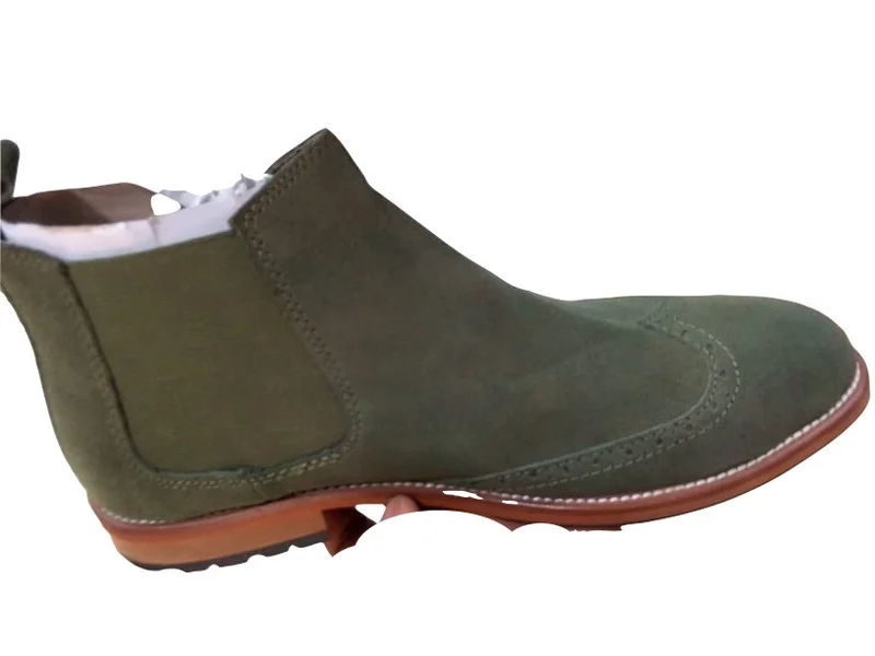 Jungle Green Timberland Mens Suede Leather  Boots