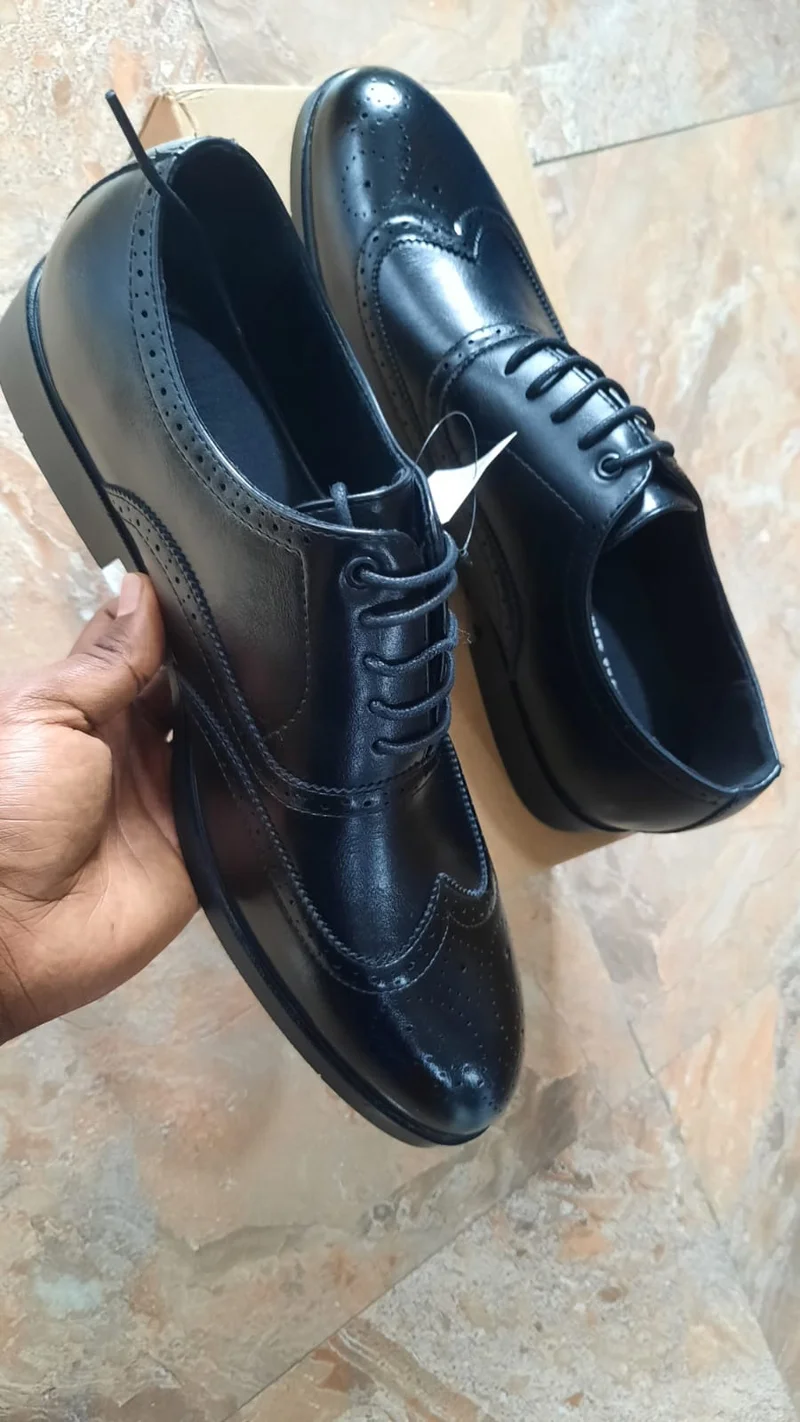 KAISIFEIER MENS Leather LACE UP BLACK DERBY SHOES