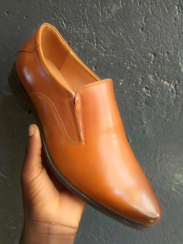 Kaisifeier Mustard Leather Slipon Official Men Shoes